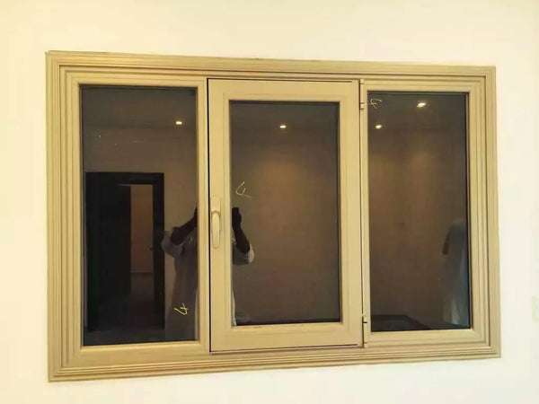 Luxe Dark Walnut & Gold Entry Window