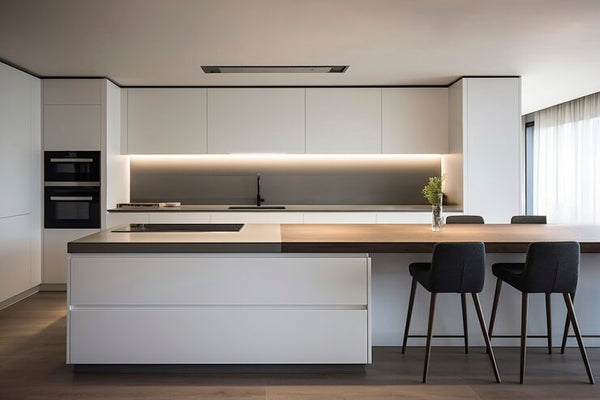 Modern Cream & Wood L-Shaped Kitchen System